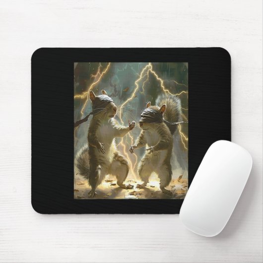 Martial Art Squirrel Tragend Karate Gi Blitze A Mousepad (Mit Mouse)