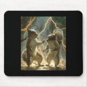 Martial Art Squirrel Tragend Karate Gi Blitze A Mousepad (Vorne)