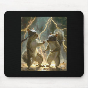 Martial Art Squirrel Tragend Karate Gi Blitze A Mousepad