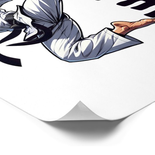 Martial Artist Mid-kick Martial Arts Karate Dojo K Poster (Ecke)