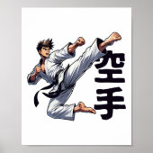 Martial Artist Mid-kick Martial Arts Karate Dojo K Poster (Vorne)