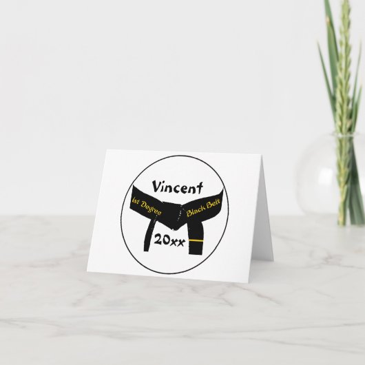 Martial Arts 1. Degree Black Belt Karte (Vorderseite)
