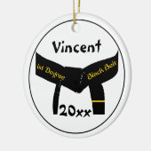 Martial Arts 1. Degree Black Belt Keramik Ornament (Links)