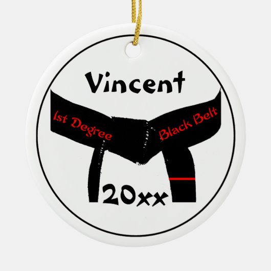 Martial Arts 1st Degree Black Belt Red Keramik Ornament (Vorne)