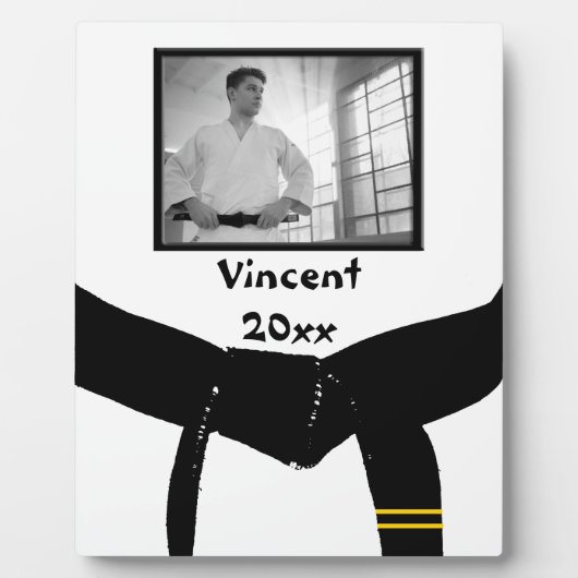 Martial Arts 2. Grad Black Belt Foto Keepake Fotoplatte (Vorderseite)