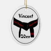 Martial Arts 2. Grad Black Belt Red Keramik Ornament (Rechts)