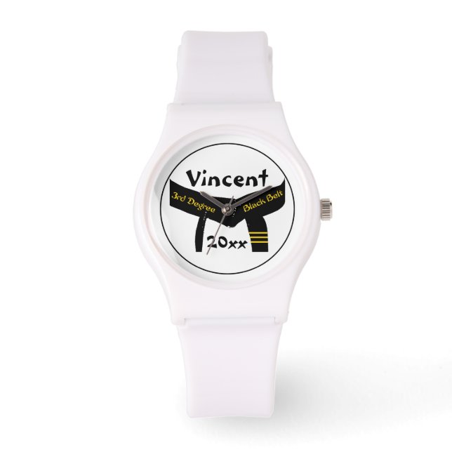 Martial Arts 3. Grad Black Belt Armbanduhr (Vorderseite)