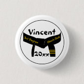 Martial Arts 3. Grad Black Belt Button (Vorderseite)