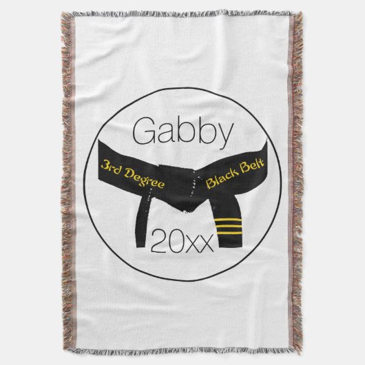 Martial Arts 3. Grad Black Belt Decke (Vorderseite Vertikal)