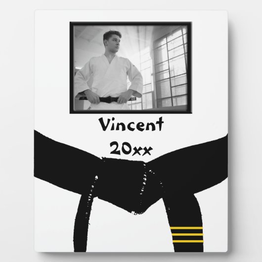 Martial Arts 3. Grad Black Belt Foto Keepake Fotoplatte (Vorderseite)