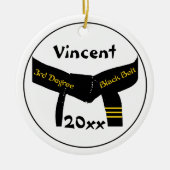 Martial Arts 3. Grad Black Belt Keramik Ornament (Vorne)