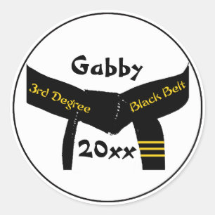 Martial Arts 3. Grad Black Belt Runder Aufkleber