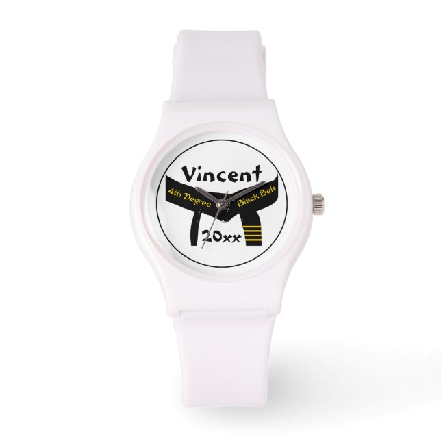 Martial Arts 4. Grad Black Belt Armbanduhr (Vorderseite)