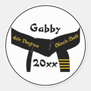 Martial Arts 4. Grad Black Belt Runder Aufkleber