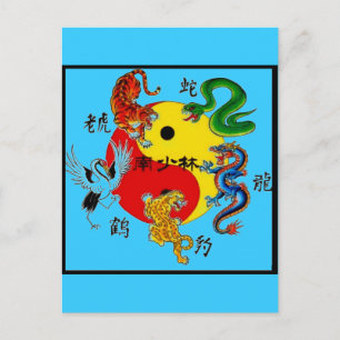 MARTIAL ARTS 5 ANIMALS POSTKARTE