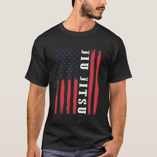 Martial Arts American Flag Brazilian Jiu Jitsu T-Shirt (Vorderseite)