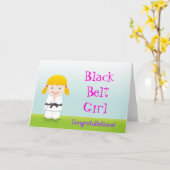 Martial Arts Black Belt Girl Congratulations Card Karte (Gelbe Blume)