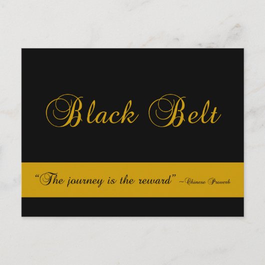 Martial Arts Black Belt Journey Herzlichen Glückwu Postkarte (Vorderseite)