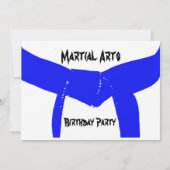 Martial Arts Blauer Gürtel Geburtstagsparty Einlad Einladung (Rückseite)