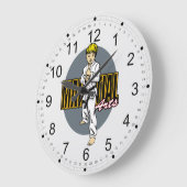 Martial Arts Boy Große Wanduhr (Winkel)