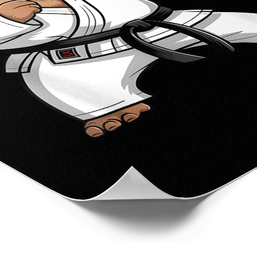 Martial Arts Capybara Funny Karate Taekwondo Jiu J Poster (Ecke)