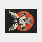 Martial Arts Cat Karate Judo Japanese Flag Funny J Fleecedecke (Vorderseite (Horizontal))