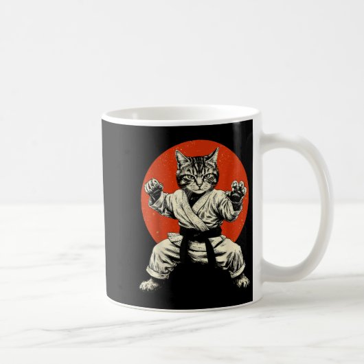 Martial Arts Cat Karate Judo Japanese Flag Funny J Kaffeetasse (Rechts)