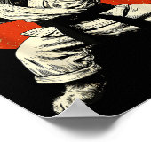 Martial Arts Cat Karate Judo Japanese Flag Funny J Poster (Ecke)