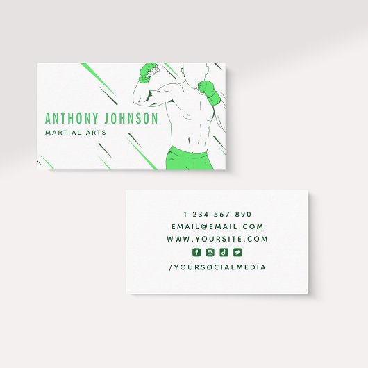 Martial Arts Coach Boxen Kampf Sport Visitenkarte