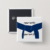 Martial Arts Dark Blue Belt Button (Vorne & Hinten)