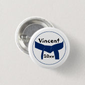 Martial Arts Dark Blue Belt Button (Vorne & Hinten)