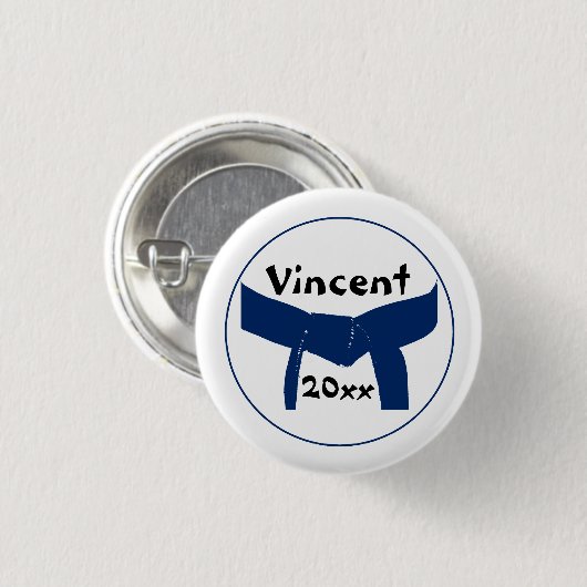 Martial Arts Dark Blue Belt Button (Vorne & Hinten)