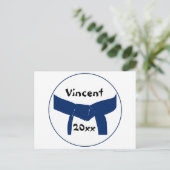 Martial Arts Dark Blue Belt Postkarte (Stehend Vorderseite)