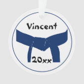 Martial Arts Dark Blue Belt Rank Ornament (Vorderseite)
