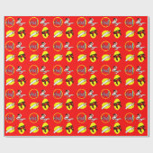 Martial Arts Dynamite Red Wrapping Paper Geschenkpapier (Flach)