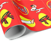 Martial Arts Dynamite Red Wrapping Paper Geschenkpapier (Rolleneckpunkt)