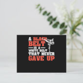 Martial Arts Ein schwarzer Gürtel ist ein weißer Postkarte (Stehend Vorderseite)