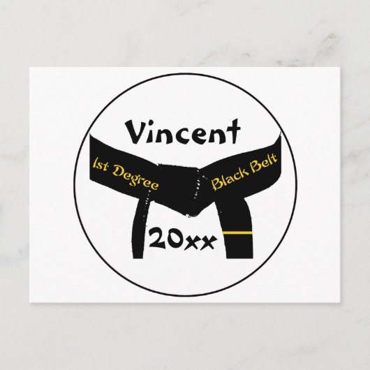 Martial Arts First Degree Black Belt Postcard Postkarte (Vorderseite)