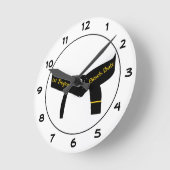 Martial Arts First Degree Black Belt Runde Wanduhr (Winkel)