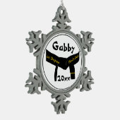 Martial Arts First Degree Black Belt Schneeflocken Zinn-Ornament (Links)