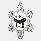 Martial Arts First Degree Black Belt Schneeflocken Zinn-Ornament (Rechts)