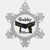 Martial Arts First Degree Black Belt Schneeflocken Zinn-Ornament (Vorderseite)