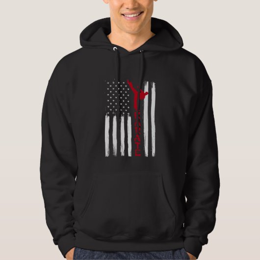 Martial Arts Flag US Karate Fighter Hoodie (Vorderseite)