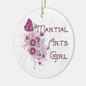 Martial Arts Girl Pink Butterfly Keramik Ornament (Links)