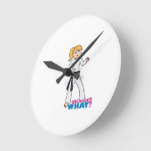 Martial Arts Girl Runde Wanduhr (Winkel)