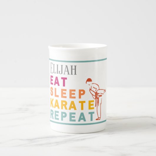 Martial Arts Japan Karate Kick Silhouette Porzellantasse (Vorderseite)