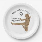 Martial Arts Japan Silhouette Karate Boy Birthday Pappteller (Vorderseite)