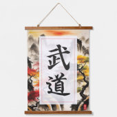 Martial Arts Kanji Wandteppich Mit Holzrahmen (Vorderseite)
