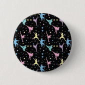 Martial Arts Karate Abstrakt Stars Glitzern Button (Vorderseite)
