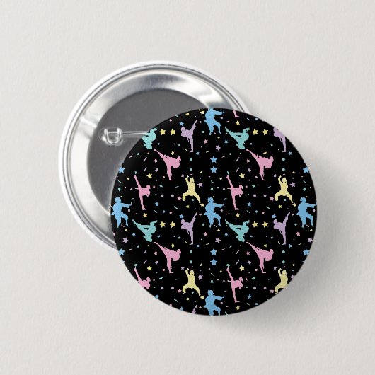 Martial Arts Karate Abstrakt Stars Glitzern Button (Vorne & Hinten)